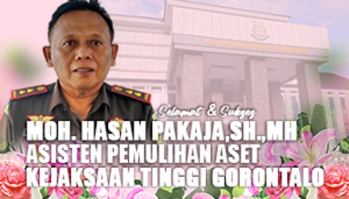 Putera Daerah Kembali Lagi, Moh. Hasan Pakaja Jabat Asisten Pemulihan Aset Kejati Gorontalo