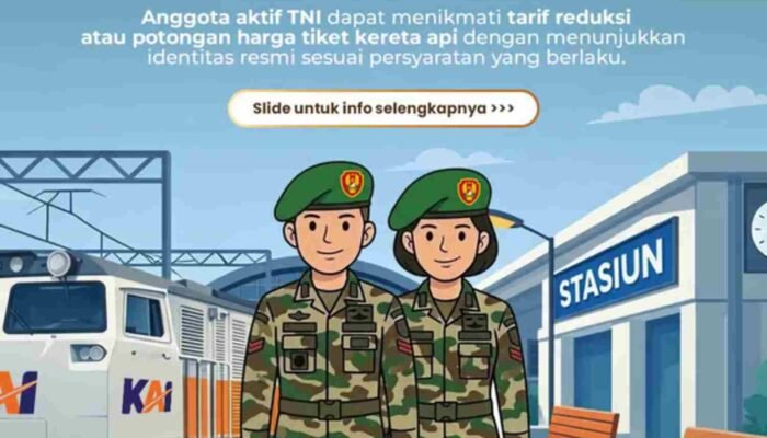 KAI Divre III Palembang Perpanjang Fasilitas Reduksi bagi Anggota TNI