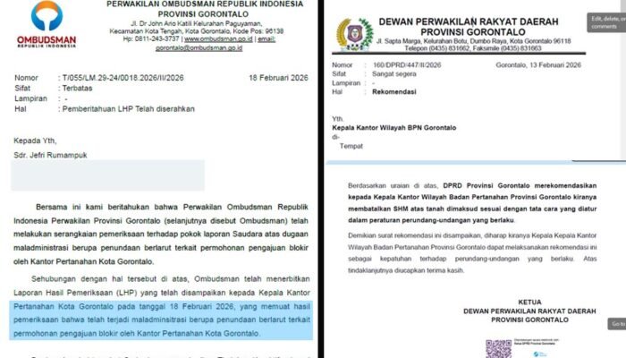 Desak Kantah Gorontalo Hentikan Pemisahan Sertifikat HGB PT Alif Satya Perkasa, Blokir Kedua Diajukan Ahli Waris