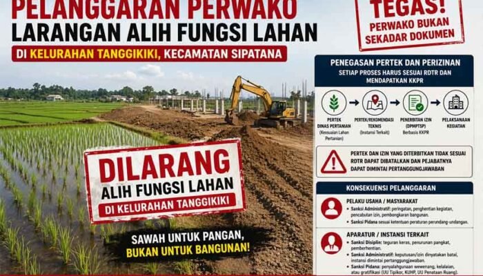 Tegas Pelanggaran Tata Ruang Di Tanggikiki, Perwako 44 Tahun 2021 Ternyata Sekadar Dokumen