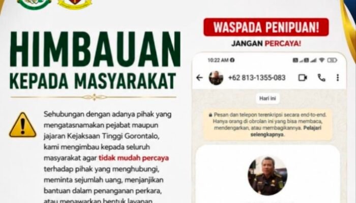 Catut Nama Aspidsus, Kejati Gorontalo Ingatkan Agar Waspada Modus Penipuan